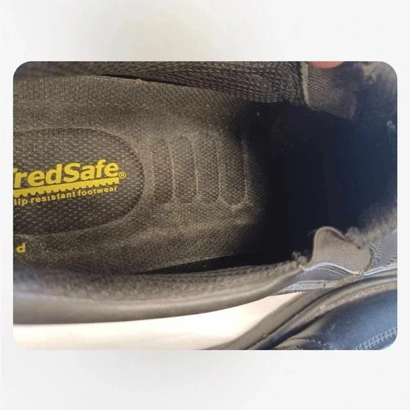 TredSafe Black Slip On Laceless Easy Twin Gore Leather Anti Slip Shoes Size 14 - Picture 8 of 9